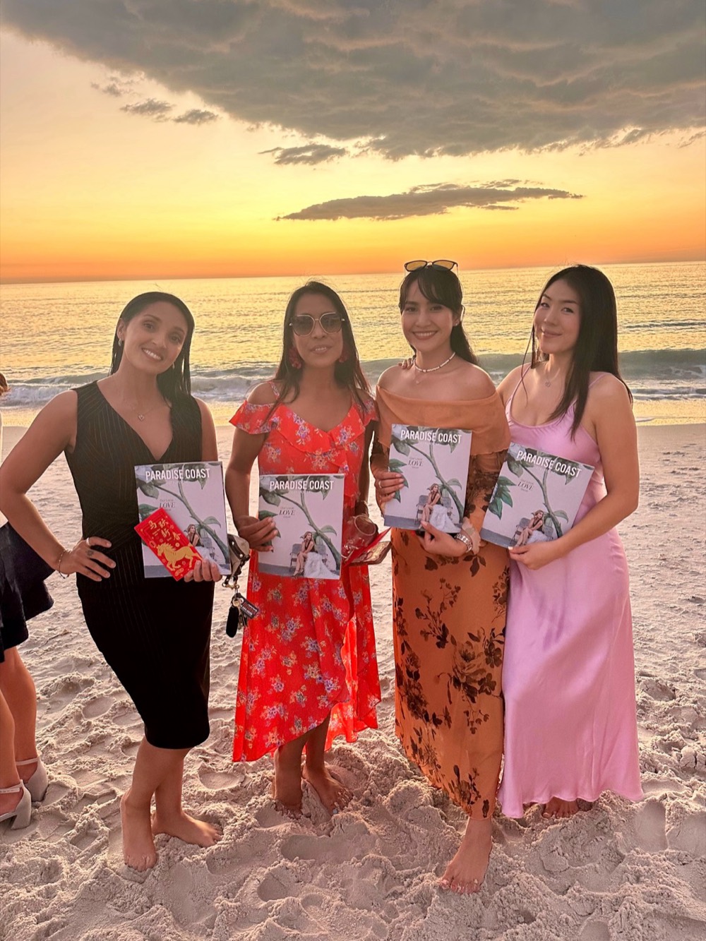 APWS members on the beach at sunset
